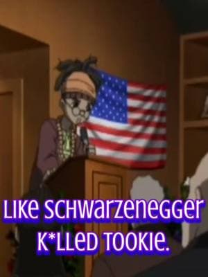 Trivia: Who is Tookie? What does it mean when he says "like Schwarzenegger killed Tookie." #fyp #boondocksedit #adultswim #bhm #boondocks #hueyfreeman #Rileyfreeman #blackcomedy #dei #blacktok  #rileyfreemanedit #comedy #theboondocks 