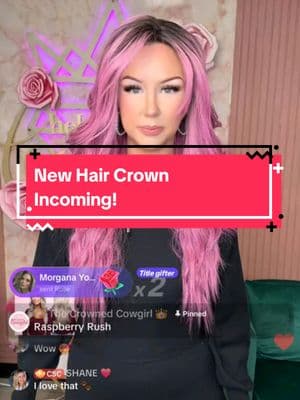 anyone else have a pink wig? #shopsmall #wig #hailmail #femalehairloss #thinninghair #hairthinning #chelseysmithcosmetics #csc #raspberryrush #haircrown #crowns #gluelesswigs #lacefrontwig #pinkhair 