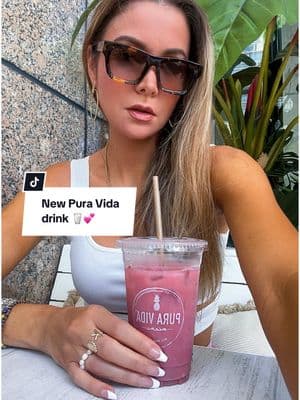 Pura Vida Valentine's day drink 🥛💕 beet powder, cardamom, vanilla, oat mylk | 170 CAL #miami #puravidamiami 