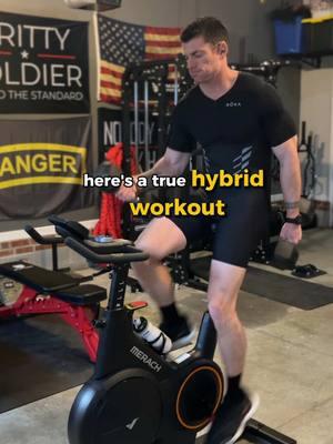 How fast can YOU get this Hybrid Workout done? ⏱️ 💪  👉 SAVE for later, and SHARE with someone you want to challenge! This hybrid workout combines strength, endurance, and functional training, making it ideal for building overall and holistic athleticism. I promise you, this will not be easy. You’ll need: 🚲 Stationary bike ⚙️ Set of dumbbells (a weight you have confidence you can maintain positive control of for the duration of the entire workout, without setting them down) 🏋️‍♂️ Here’s the Workout: ***Keep pedaling throughout the entire session, rest in-between dumbbell sets only as needed. 1️⃣ 3x10 Lateral Raises 2️⃣ 3x10 Hammer Curls 3️⃣ 3x10 Overhead Tricep Extensions 4️⃣ 3x10 Single-Arm Overhead Press (each side) 5️⃣ 3x10 Shrugs 6️⃣ 3x10 Front Raises (each side) 7️⃣ 3x12 Bicep Curls 😮‍💨 Drop the DBs, cooldown ride for 10 minutes.  How fast you think you can get this done? Make an estimation for yourself, then put it to the test! 💪  . . #fitness #hybridfitness #endurance #military #triathlontraining #training #bike #dumbbellworkout #dumbbellworkouts #motivation #FitTok #miltok #fitnessmotivation 