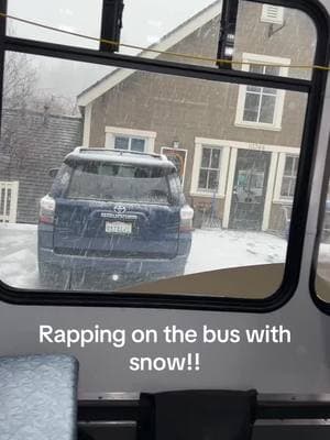 Snow today!!! #onthebus Rapping on the bus with snow!!