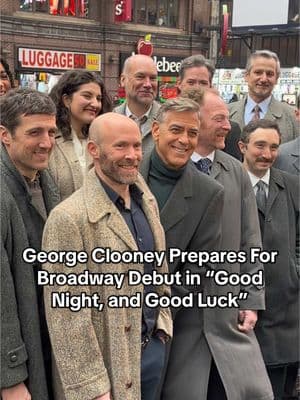 George Clooney arrived at the Winter Garden Theatre – where he will soon make his Broadway debut in Good Night, and Good Luck – to announce the production’s cast! Stay tuned for the full announcement, coming soon. 🎙️ #georgeclooney #broadway #play #theatre #clooney #goodnightandgoodluck