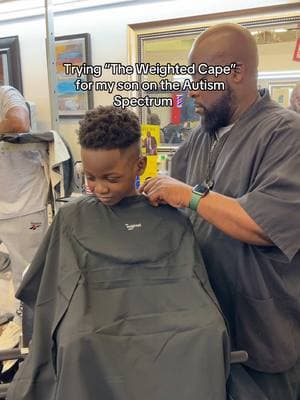 I love the idea of The Weighted Cape! Anything that helps make haircuts a little easier is worth a try! Would you try this for your little one? @The Weighted Cape #haircut #TheWeightedCape #fypシ #barber #foryoupage #SensoryFriendly #Barbershop #autismhaircut #autismacceptance #weightedblanket #MomsofTikTok #parentsontiktok  