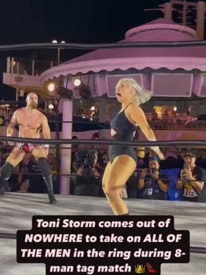 Toni Storm takes on ALL OF THE MEN in the ring on Six on the Beach 👑 #timelesstonistorm #tonistorm #wrestling #femalewrestler #femalewrestlingfans 