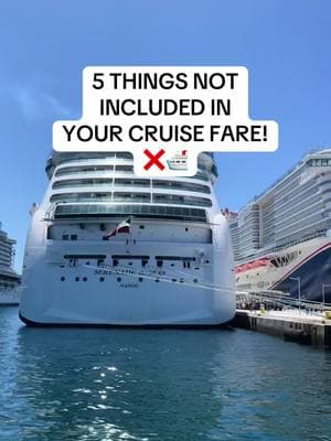 Cruises include a lot but there are definitely some extra costs you’ll want to know about! Here are 5 things typically not included in your cruise fare. 🛳️❌ #noshipsgiven #cruise #cruising #cruiselife #cruises #cruisetips #cruiseship #cruisingcontent #cruisetok #cruisecontent #travel #cruisecountdown #royalcaribbean #carnivalcruise #msccruises 