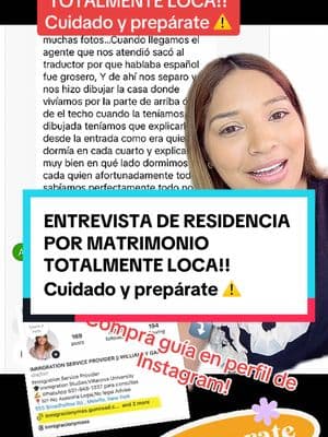 La guía de 100 preguntas comunes en tu entrevista de residencia por matrimonio está disponible en nuestro link de Instagram!  #peticionesi130 #peticioni130 #i130petition #peticionfamiliar #i130familypetition #i130approval #ajustedeestatus #ajustmentofstatus #visainterview #greencard #inmigracionymas #fy #fyp 