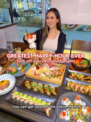 30% off EVERYTHING on the menu every day UNTIL 5PM at Mikomi Sushi Alhambra, the greatest happy hour ever. Perfect spot for lunch or grabbing drinks, their food is bomb too! Love their new menu and gonna be my go to sushi spot in SGV now. #sushi #sashimi #sushilover #happyhour #alhambra #sgv #sgveats #626 #omakase #uni #pasta #sushiroll #steak 