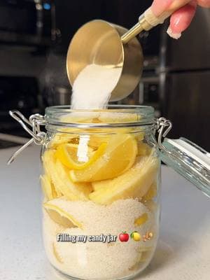 Mama’s apple lemon ginger cheong candy jar! 🍎🍋🫚✨ Follow for the final result and full recipe coming up soon! #cheong #apples #lemon #ginger #EasyRecipes #syrup #homemadesyrup #koreanrecipe 