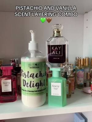 pistachio and vanilla scent layering combo 💚🤎 @The Lotion Company @fine’ry. @Kayali @Mona Monica Kattan🧸  #scentlayering #perfumecombo #perfumetok #fragrancetok #perfume #fragrance #vanillaperfume #pistachioperfume #scentlayeringcombos #scentcombo #thelotioncompany #thelotioncompanypistachiodelight #kayali #kayaliperfume #kayalivanilla28 #kayalifragrance #monakattan #finery #finerypistachioplease #perfumetiktok #fragrancetiktok 