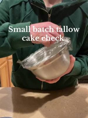 Testing some different tallow and herb combinations. But first let’s check this tallow cake! #tallow #tallowcake #tallowcheck #rendertallow #tallowskincare #infusedtallow 