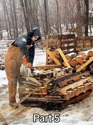 Part 5 of cutting pallets to find the best method. Full uncut video is up on my YT channel. #pallets #palletwood #palletproject #woodburning #woodstove #smudgepot #hotshower #outdoorwoodboiler #woodboiler 