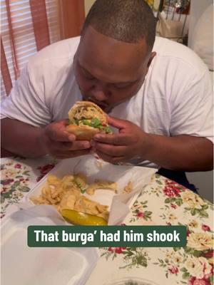 🔶That BURGA’ had him shook!! #Enterprise #Alabama #GetYoLife #VeganBurgers #EnterpriseAlabama #ThatSauce ✅PreOrder yours at www.loveyou1stvvs.com #LoveYou1st #AtlVegan #VegetarianFood #VeganFoodies #ATL #FYP #DoubleStack #VeganVegetarian #MotherDaughterDuo #TravelingFoodies