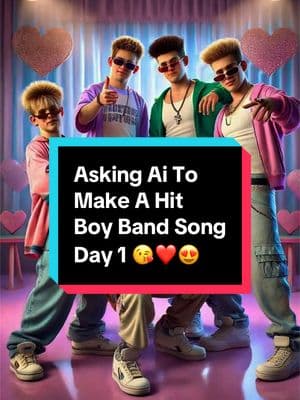 Asking Ai To Make A Hit Boy Band Song Day 1 😘❤️😍 #aimusic #boyband #party #aisong #partysong #club #funnysong #discover #newmusic #comedy #lyrics #suno #pop #beatsbyai