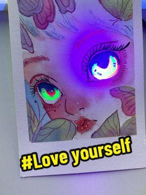 Loving yourself is the beginning of all happiness 🥰😜#meedenartweeklychallenge #meedenart #meeden #fyp #watercolor #watercolorpainting #newyear #girl #fluorescence #eye 