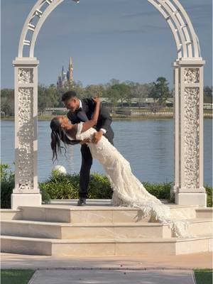 In the "Tiana" dress!!  My Fiancé was looking too perfect in his suit @Allure Bridals @Disney Parks #DisneyWeddings