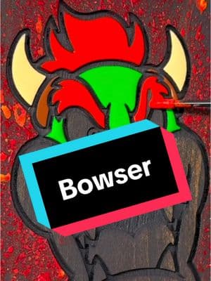 Satisfying Bowser #satisfying #art #paint #woodworking #asmr