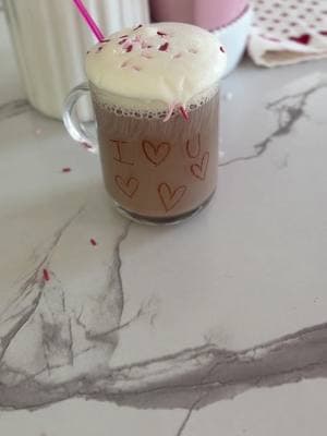 MAGIC Hot Chocolate 🩷 Be sure to make your hot chocolate with water and not milk. I used brown washable marker to write my message. Finally, add a little milk or cream to reveal your message!  #ltkcreator #ValentinesDay #ltkfamily #mom 