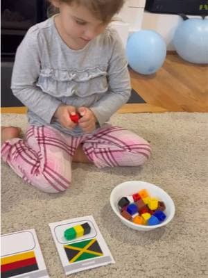 Flags and Colors ✨ Color matching can boost cognitive skills, improve visual perception, and supports early math concepts! In this activity, learners even get exposure to flags from around the world! Download this FREE printable (free resources link in bio) and grab some colored blocks!  Please Note: The download does not include every country's flag, there's simply too many 😮‍💨; however, if you'd like me to include your particular country's flag, please dm me and I'd be happy to get it to you! 😀 #sprinkleinlearning #colormatching #visualperception #preschooler #preschoolgame #preschoolgames #preschoolactivity #preschoolactivities #preschoolathome #homeschoolmom #homeschool #teachermommy #teachermom #momof3 #preschoolmom #colorgame #color #mathgame #mathconcepts #basicmath #mathforpreschoolers #mathcenters #activitiesforkids #simpleactivities #activityideas #simpleplay #learningthroughplay #learnthroughplay 