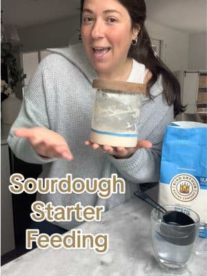 Step by step on how I feed my sourdough starter #sourdough #sourdoughtok #sourdoughstarter #sourdoughdiscard #sourdoughfeeding #sourdoughtutorial #tutorial 