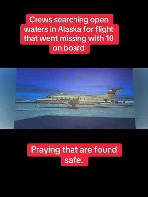 ANOTHER PLANE! A search of Alaskan waters is underway after a regional airline flight with 10 people on board went missing, according to local and state officials. The Nome Volunteer Fire Department was conducting ground searches from Nome and White Mountain but was limited in air searches Thursday evening due to poor weather and visibility. The US Coast Guard and US Air Force stepped in to help, with flights planned to scope out the area and try to locate the missing aircraft.#fyp #missingplane #flights #missing #alaska #coastguard #usairforce #firedepartment #search 