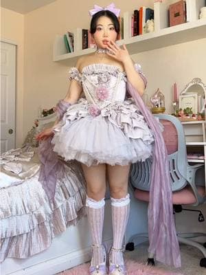 I forgot my clothes oh noo ✨ outfit is 🔗 on my Komi in my b10 under ‘Product Faves’ #princessdress #princessstyle #princesscore #girlystyle #girlyoutfits #lolitafashion #purpledress 