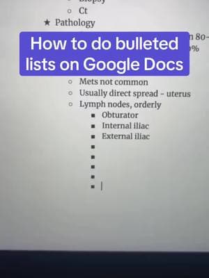 How to use the bulleted lists feature on Google docs! #googledocs #studentlifehack #college #collegestudent #highschool 