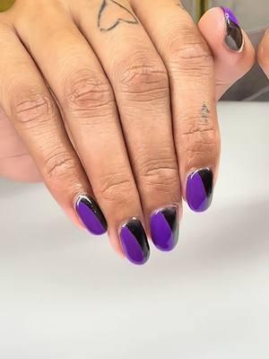 Bold and Edgy 💜🖤 #gelnails #purplenails #blacknails #lightelegancehq #lightelegance #privatenailtech #valparaiso #valpo #valponailsalons #naturalnails #fyp #for #valparaisoindiana #nail #nailinspo 