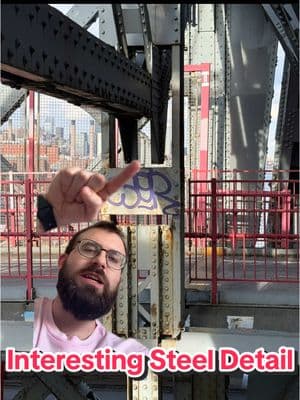 does anyone know why this column here is chopped off? I was walking across the bridge and noticed this interesting steel connection #structuralengineering #bridge #nyc #williamsburg #steel #civilengineering 