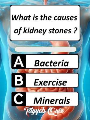 What is the causes of kidney stons 5/5? #fyp #fyp #fypage #fypviral #fyppppppppppppppppppppppp #capcut #quiz #quiztrivia#capcut_edit  #viralvideo #viraltiktok #quizz #quizchallenge #unfreezemyacount 