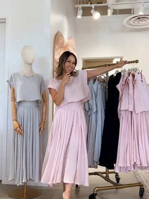 Owner Kim Le talking about our Morning Lavender uniform - our versatile and comfortable Noemi Skirt Set that now comes in 2 new colors! 🩷🩵 #morninglavender #cuteoutfits #skirt #OOTD #styletips 