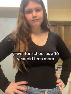 we were in a rush at the end 😭😭 #teenmom #teenpregnancy #teenparents #mom #youngmom #grwm #grwmforschool #morningroutine #baby #school #fyp #viral 