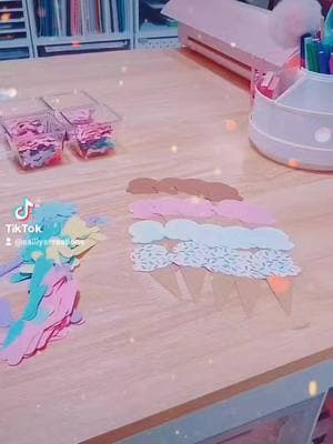 #onthisday #craftersoftiktok #cardstockcrafts #makeitwithmichaels #crafter #pinkcraftroom #saillyscreations #silhouettecameo #confetti #sprinkles #icecreamparty 