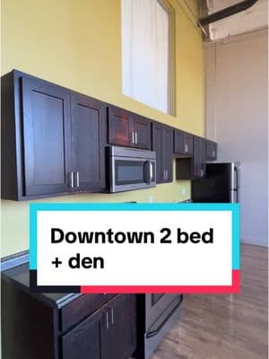 Apartment 305 with 2 beds + a den is available now at 2320 Lofts! #clevelandhomes #clevelandrealtor #clevelandohio #clevelandrealestate #movetocleveland #downtowncleveland #2320lofts #downtownclevelandapartment #cle 