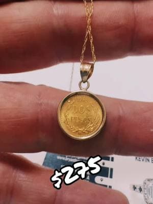 Mexican Gold peso coin pendant #goldcoinpendanr #dospeso #goldcoin #fyp