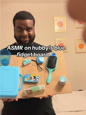 ASMR on hubby’s blue fidget board 🧢 #asmr #fidgetboard #fidgetboardasmr #blue #mylesandchelsea #mylesandchelseaasmr #asmrcouples #fastandaggressiveasmr 