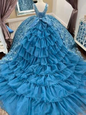 Gorgeous Lapid Blue for your special day 🦋✨ New arrival here at Esmeralda Bridal & Quinceañera  @morileequince  #esmeraldabridal #sacramento #xvdress #bluedress #quinceañeracheck #butterflydress 