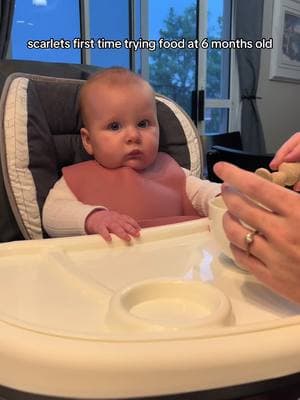 she was not sure😂 we are also gonna get different spoons #funnybaby #babysfirstfood #babyfood #6monthold #babygirl #babyfever #babytiktok 