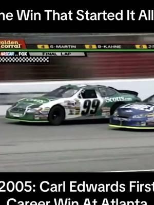 I was watching the 2025 NASCAR Hall Of Fame tonight, and listening to Carl Edwards speech made me realize how much I appreciated him as a driver. He could drive and win anywhere, especially at Bristol. The man could truly drive, and he did it with integrity and respect. At the time he was definitely up there with Mark Martin as the nicest most respected drivers in the garage. Yes he had a few run ins with drivers like Brad Keselowski and Kyle Busch, but we all have moments like that in life. I look at Carl now and realize that he was a guy that NASCAR needed. He was the John Cena of NASCAR (funny that they're friends), he ran with hustle, loyalty, and respect, and when he would lose he would accept it. I would have loved to seen him win a Championship, but a Championship always doesn't equal greatness, it's how you present yourself as a person, and he was pretty dang good at being a good person. #fyp #foryoupage #nascar #nascartiktok #nascarthrowback #carledwards #99 #ford #roush #atlantamotorspeedway #2005 #throwback #viralvideo 