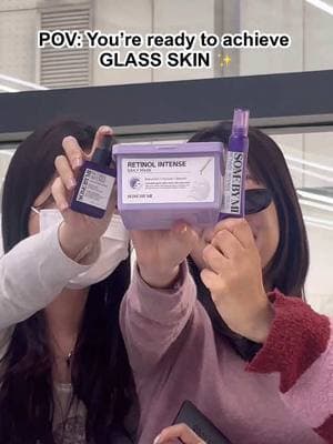 With GLASS SKIN TRIO …💜✨ #SOMEBYMI #glassskin #retinol #retinoltips #skincare #SkinCare101 #skintok #kskincare #skincareroutine #serum #SelfCare #fyp #fy