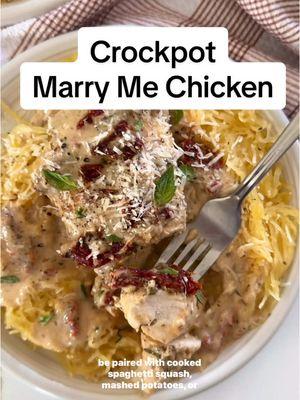 ⭐️ Crockpot Marry Me Chicken  This fuss-free Marry Me chicken recipe is a simple take on the classic Italian-American dish, combining tender chicken and a creamy, sun-dried tomato-infused sauce. ⭐️ FOR THE RECIPE ⭐️  👉🏼 Tap the link in our bio then use the search bar on our website for “Marry Me Chicken”  #therealfooddietitians #healthyrecipes #recipes #DinnerIdeas 