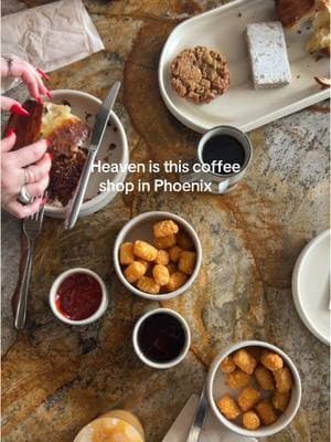 it’s true, heaven is full of chocolate crossiants, tater tots, endless coffee… 🙏🪽  📍valentine phx  #heavenisreal #heavenly #coffeeshop #coffeedate #pastries #phxcoffee #azcoffeeshop #phoenixaz 