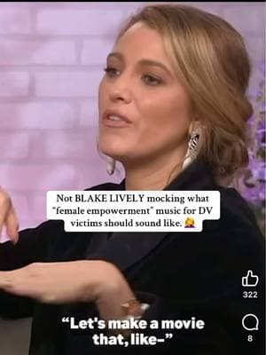 BLAKE LIVELY: Imagine never reading It Ends With Us, never speaking to a DV survivor, but confidently mocking how their story should be told. 🤮🤦‍♀️ #dv #itendswithus #blakelively #dvawareness #ryanreynolds 