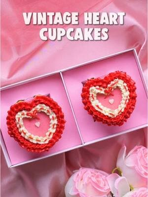 Celebrate love this Valentine's Day with these vintage heart cupcakes 🧁💌 #soyummy #cupcake #cupcakedecoration #valetinesday #valentinesdaycupcake #valentinesdaydessert #vintage #vintagedessert #vintagecupcakes #buttercream #buttercreampiping #pipingtechniques #creativecupcakes 