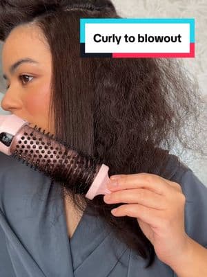 Curly to blowout tutorial using the VIRAL Wavytalk Heated Round Brush! 😍 #wavytalk #TikTokShopLoveAtFirstFind #wavytalkhair #wavytalkthermalbrush #heatedroundbrush #TikTokShop #wavytalkheatedroundbrush 