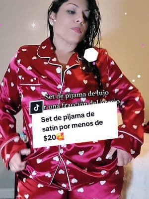 Pijama de satín por menos de $20 #creatorsearchinsights #tiktokshopjumpstart #tiktokshoploveatfirstfind #lovelanguage #seasonalgems #satin #satinpajamas #pijamada #regalos #giftsunder20 #sleepwear #sleepwearforwomen #ropadedormir #mujer #fancy #luxurypajamas 