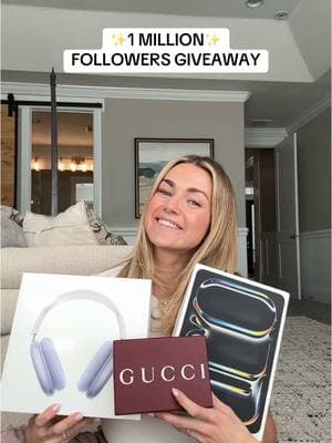 LOVE YOU ALL SO MUCH 🫶🏻🫶🏻🫶🏻🫶🏻🥹🥹🥹 #1millionfollowers #1milliongiveaway #giveaway #ipadpro #airpodsmax #appleheadphones #gucci #gucciwallet #MomsofTikTok 