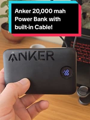 Anker 20,000 mah Power Bank with built-in Charging Cable and High Speed Charging! #fyp #powerbank #phonecharger #charger 