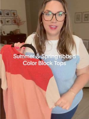 love these color block tees and they are so cute!! @DOKOTOO-US #springtops #summertops #outfits #outfitideas #colorblock #springoutfit #summeroutfit #womenstops #dokotoo #plussize 