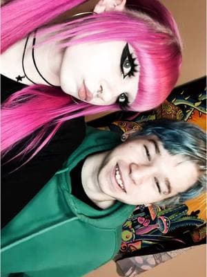 We can never find sounds to use together lol #fyp #foryou #emo #couple #pinkhair #bluehair #iluvmybf 