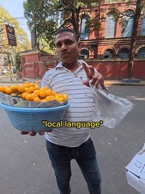 $0.50 fruit in India 🇮🇳 #hughabroad #streetfood #travel #foodreview